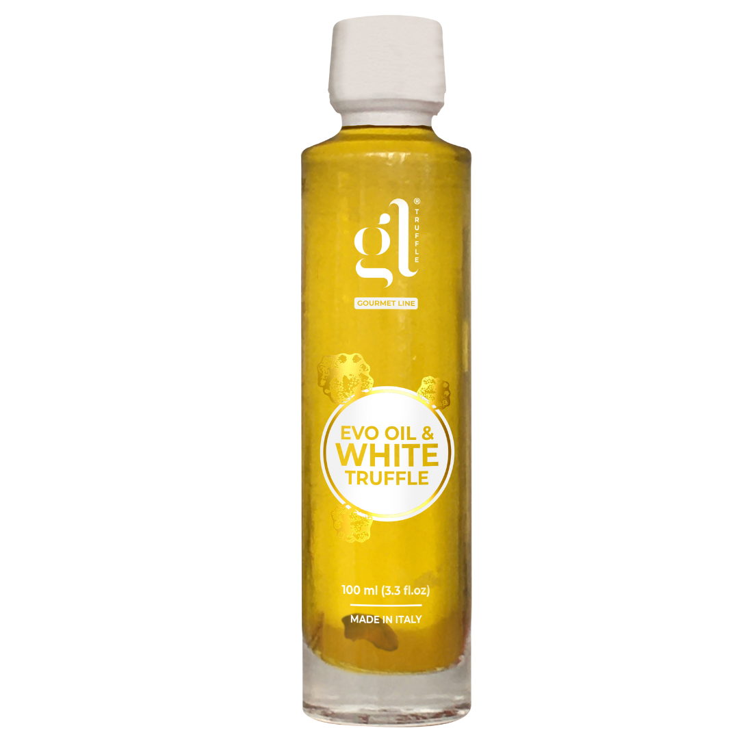 GL Truffle Gourmet, Extra Virgin Olive Oil and White Truffle with Truffle Slices (3.4 FL oz.) 100 ml