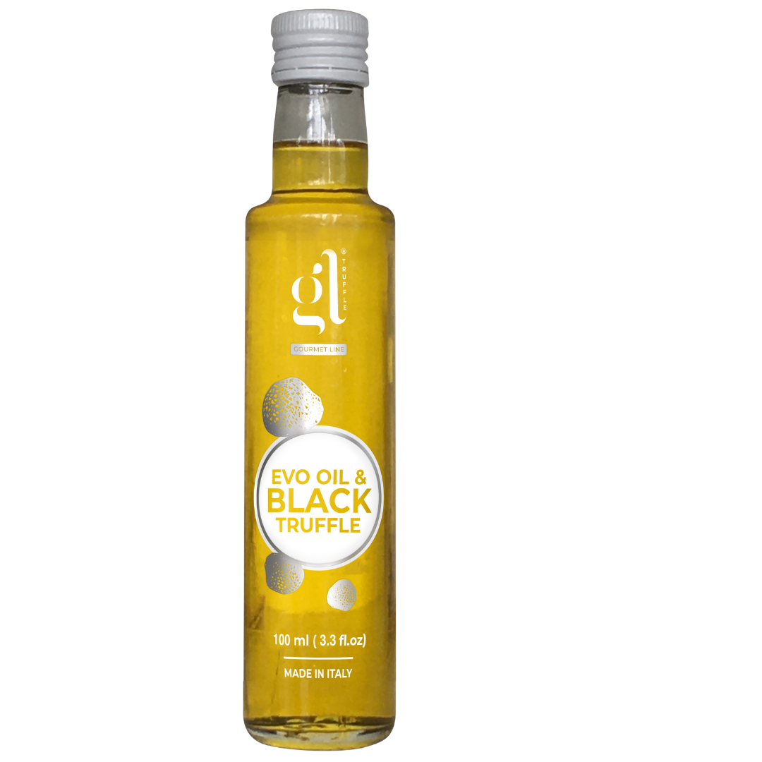 GL Truffle Gourmet, Extra Virgin Olive Oil and Black Truffle with Truffle Slices (3.4 Fluid oz.) 100ml