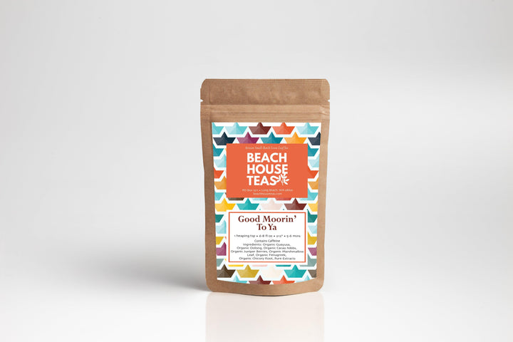 Beach House Teas package on a white background.