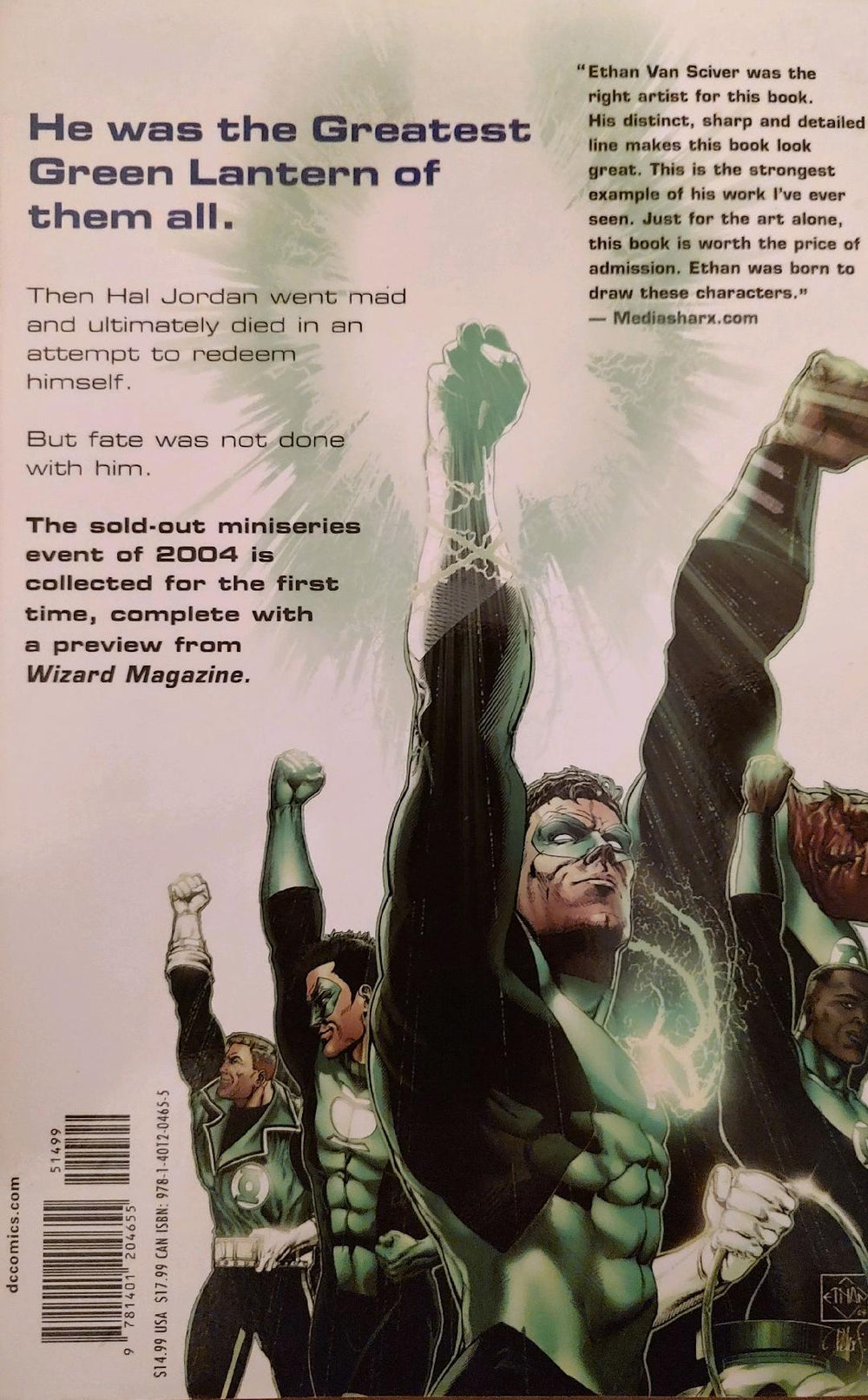 Green Lantern Rebirth Comic Book Graphic Novel Back Cover
