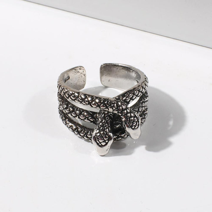Dual-Snakes Ring Metal for Cosplay Game Night Dungeons and Dragons // Serpents (adjustable)