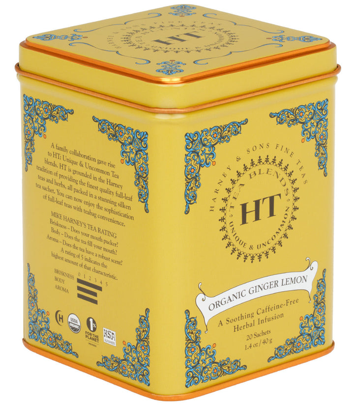 Organic Ginger Lemon Tea HT Tin of 20 Sachets