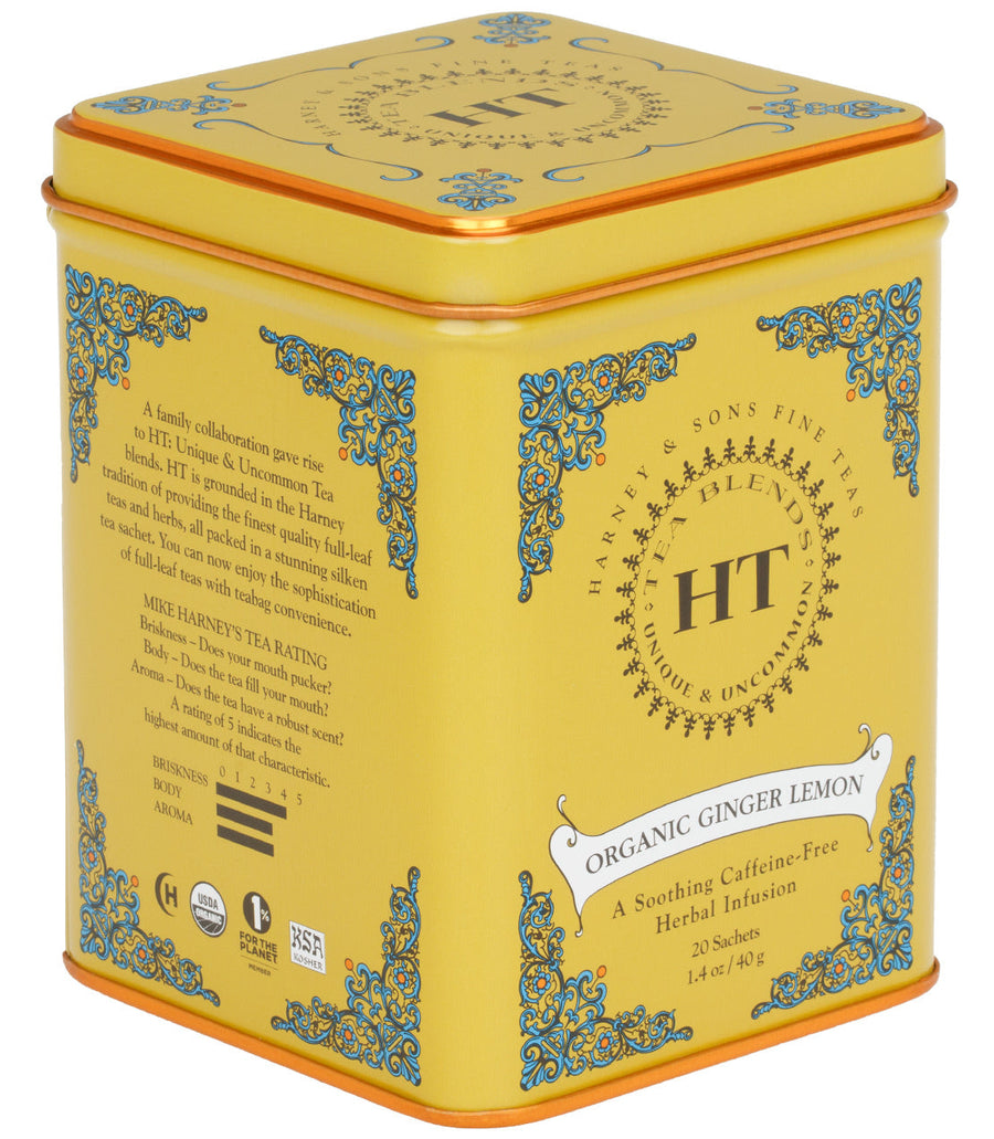 Organic Ginger Lemon Tea HT Tin of 20 Sachets