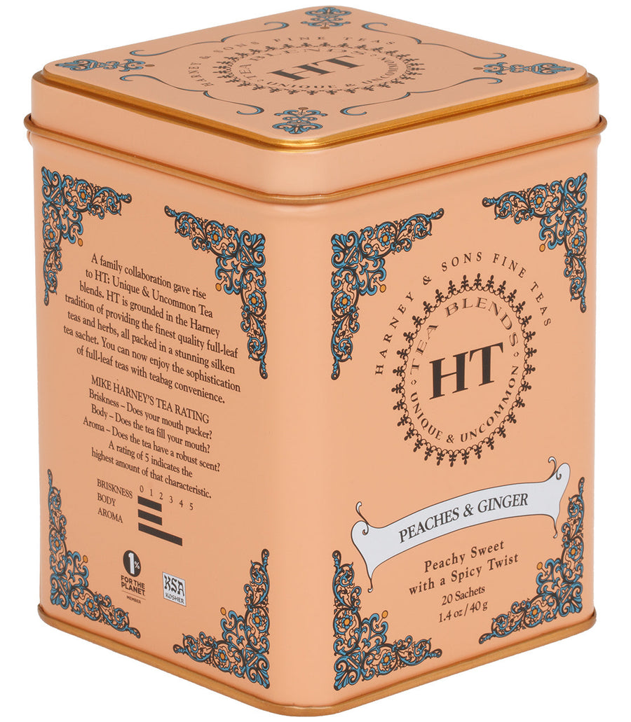 Peaches and Ginger Tea HT Tin of 20 Sachets
