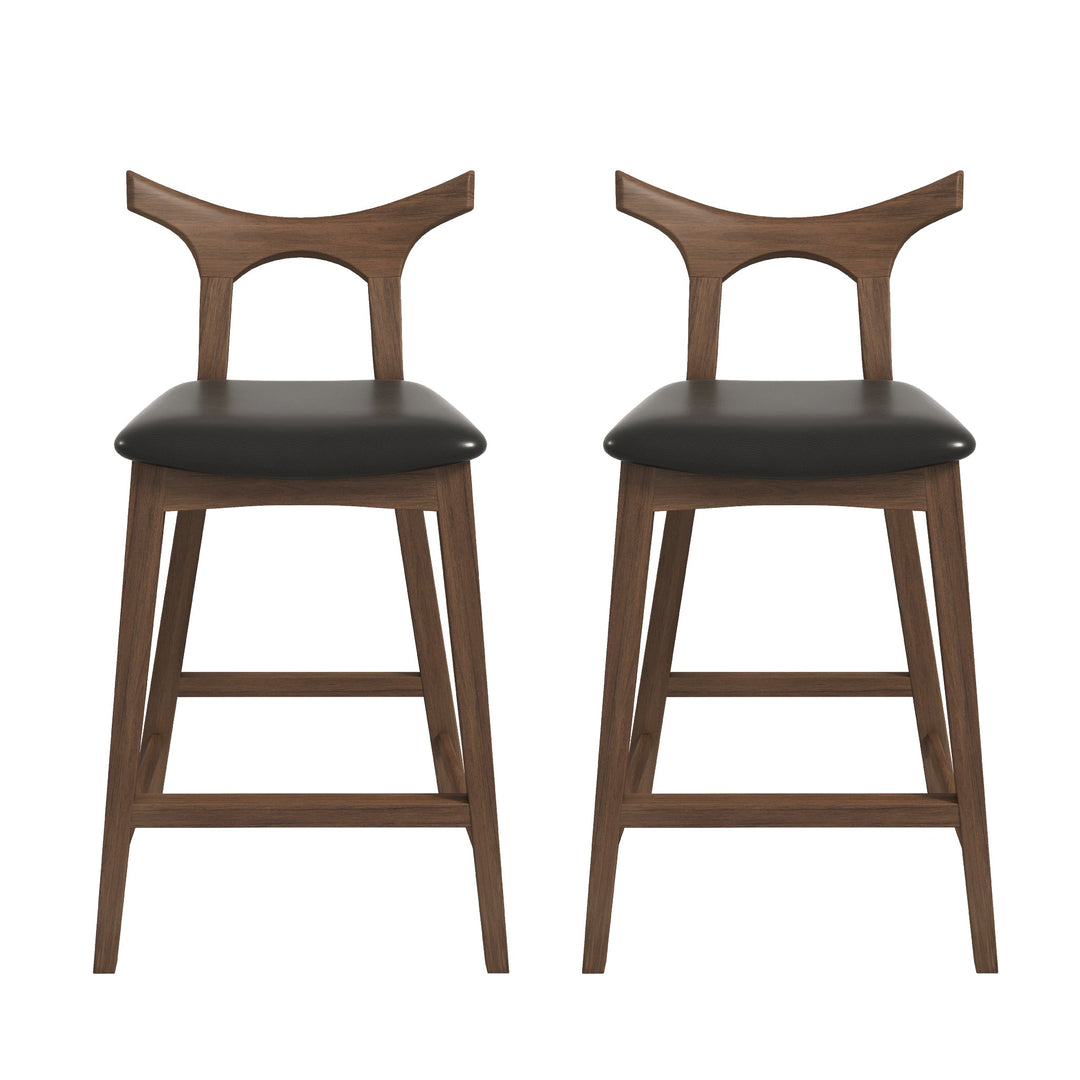 Hester Solid Wood Upholstered Square Bar Chair (Set Of 2)