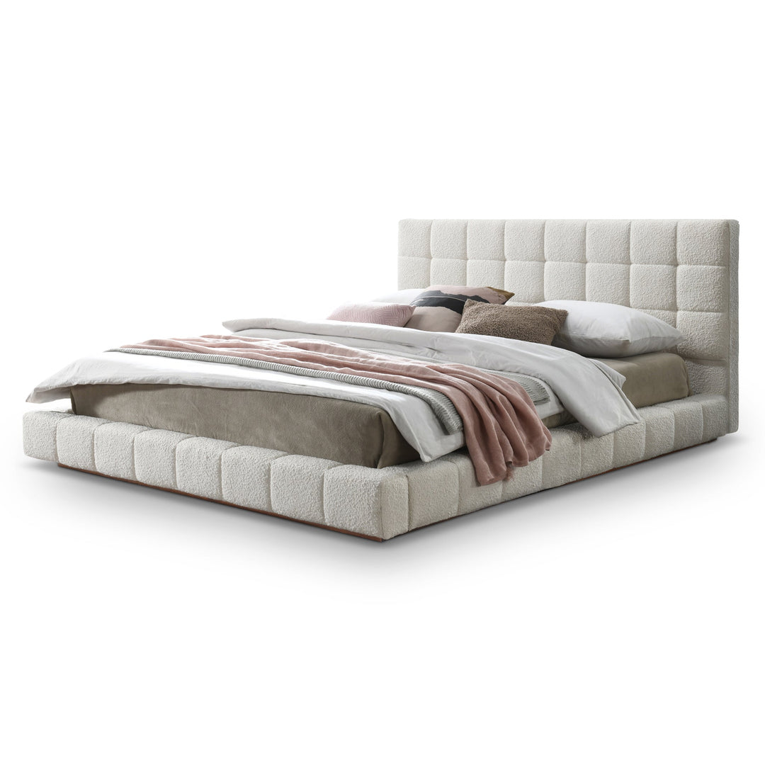 Hudson Ivory Boucle Queen Bed