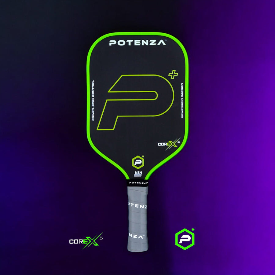 P+ PowerSpin Carbon COREx3 Pickleball Paddle (Neon Green)