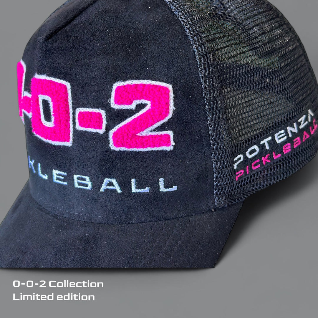 "0-0-2" Collection Hat (0-0-START), Embroidery Chenille Letters Closeup.