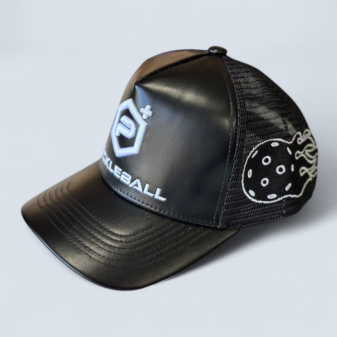 Leather Logo Trucker Hat Photo.