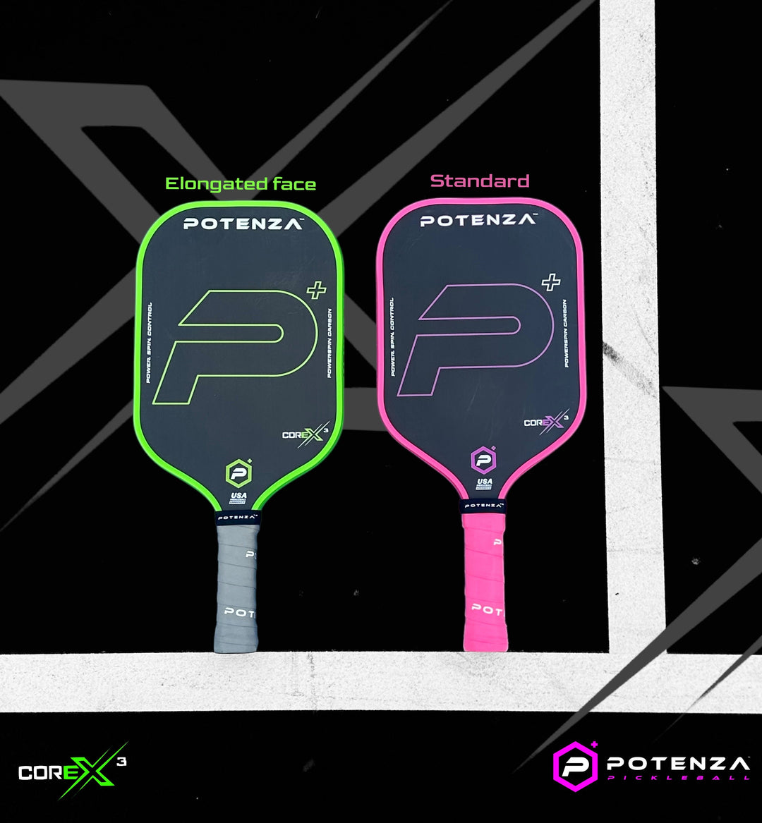 P+ PowerSpin Carbon COREx3 Pickleball Paddle (Neon Pink, Elongated Face)