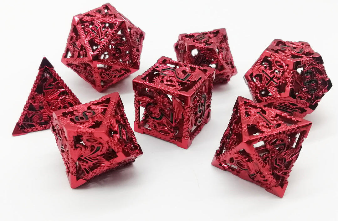 (Ruthless Red) Deadly Dragon Dice: Shards of Oblivion Hollow Metal