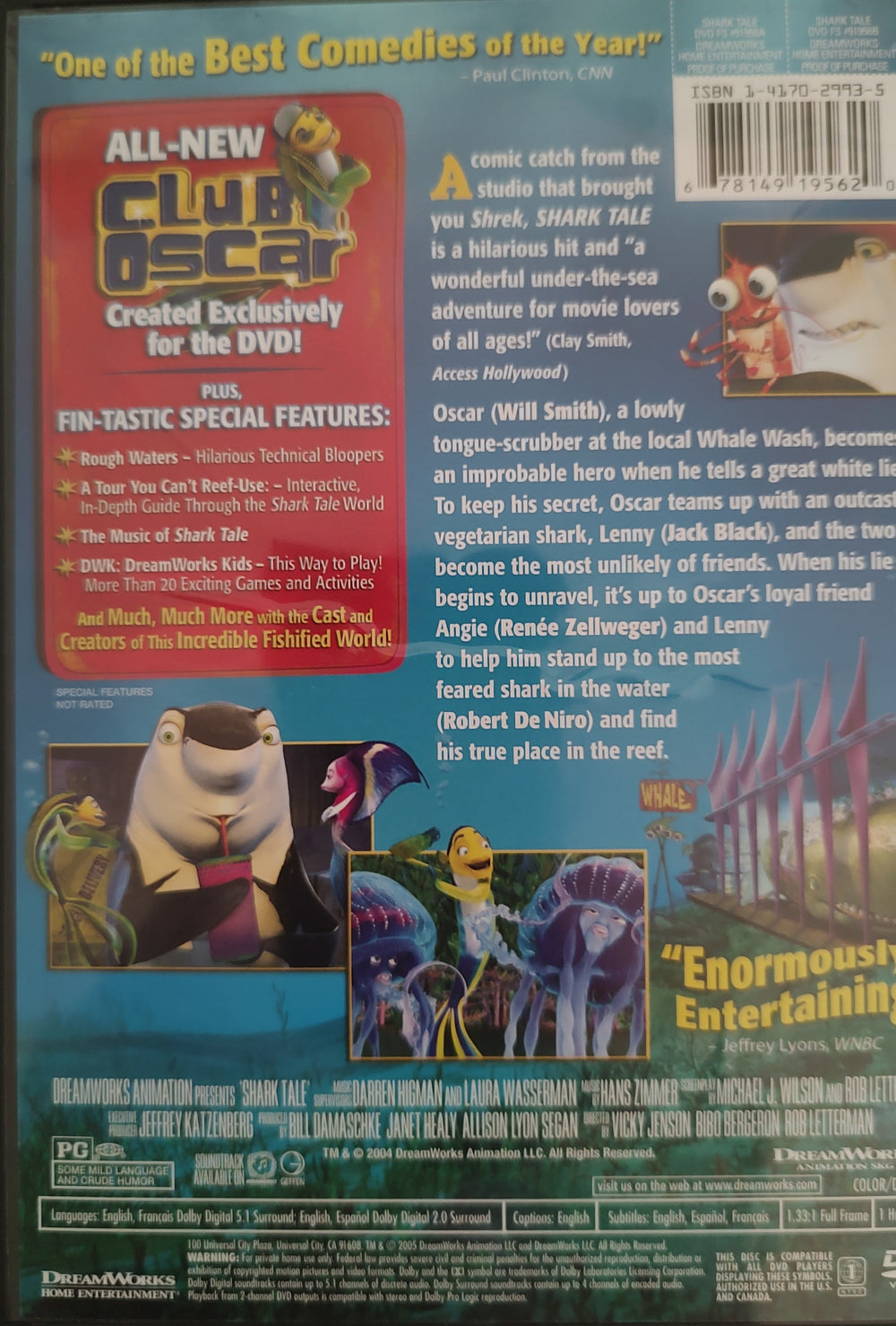 Shark Tale DVD, 2005, Full Screen Back