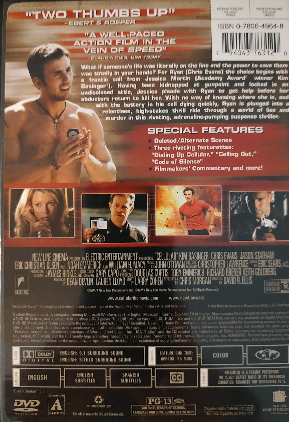 Cellular (DVD, 2004) Back
