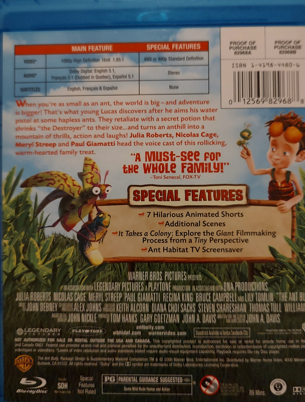 The Ant Bully (Blu-ray, 2006) Back