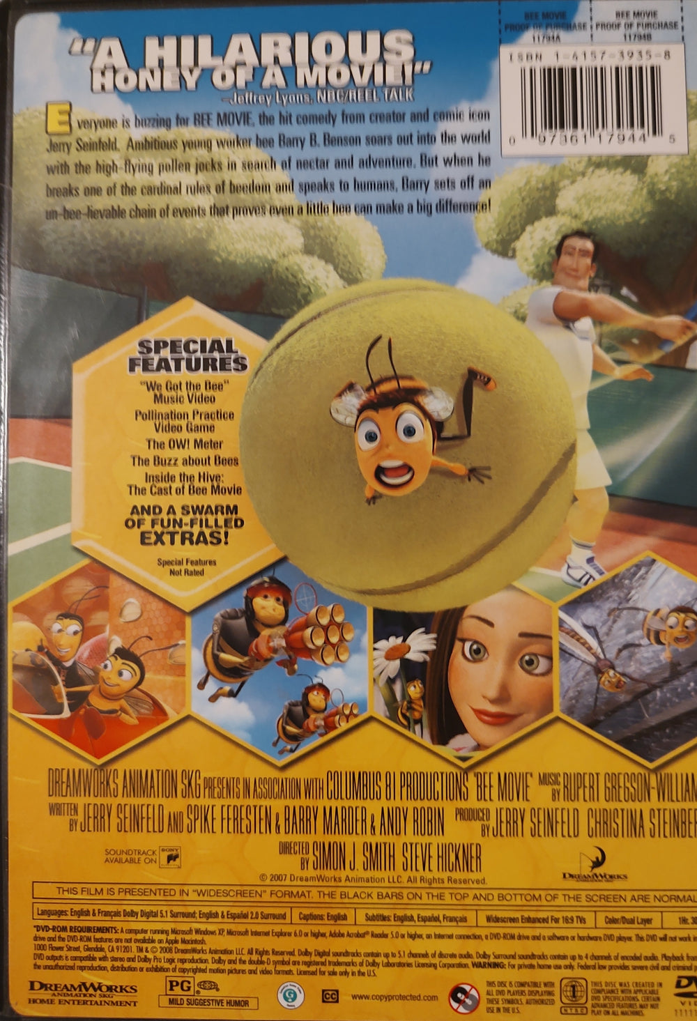 Bee Movie (DVD, 2007) Back