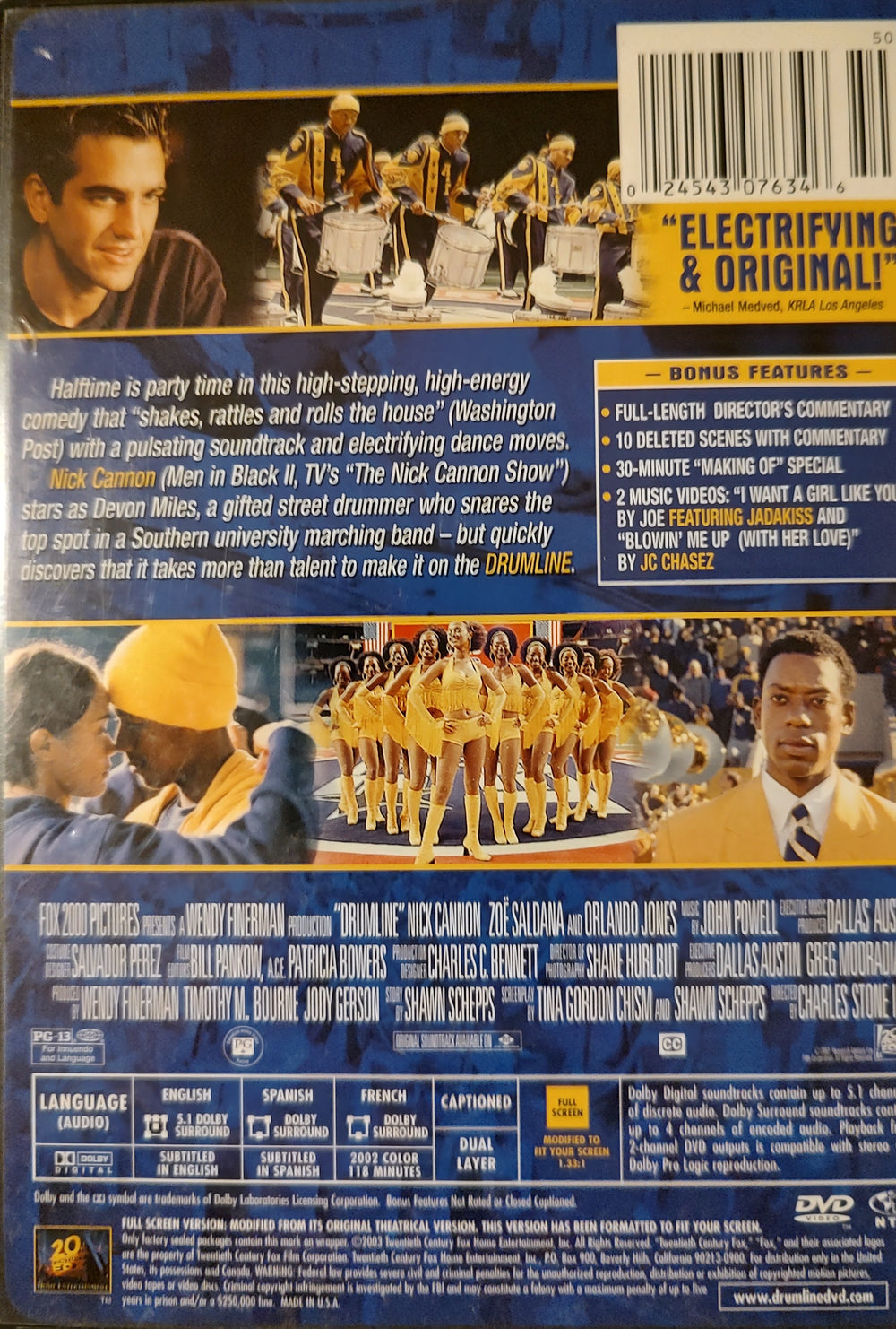 Drumline (DVD, 2003) Back