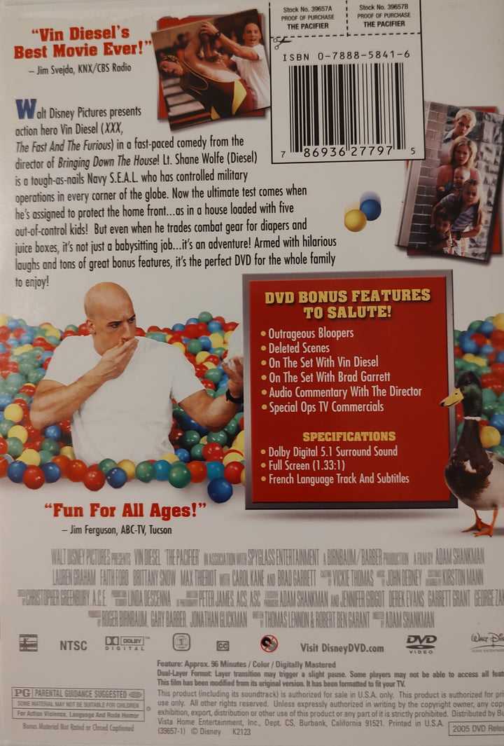 The Pacifier (DVD, 2005) Back