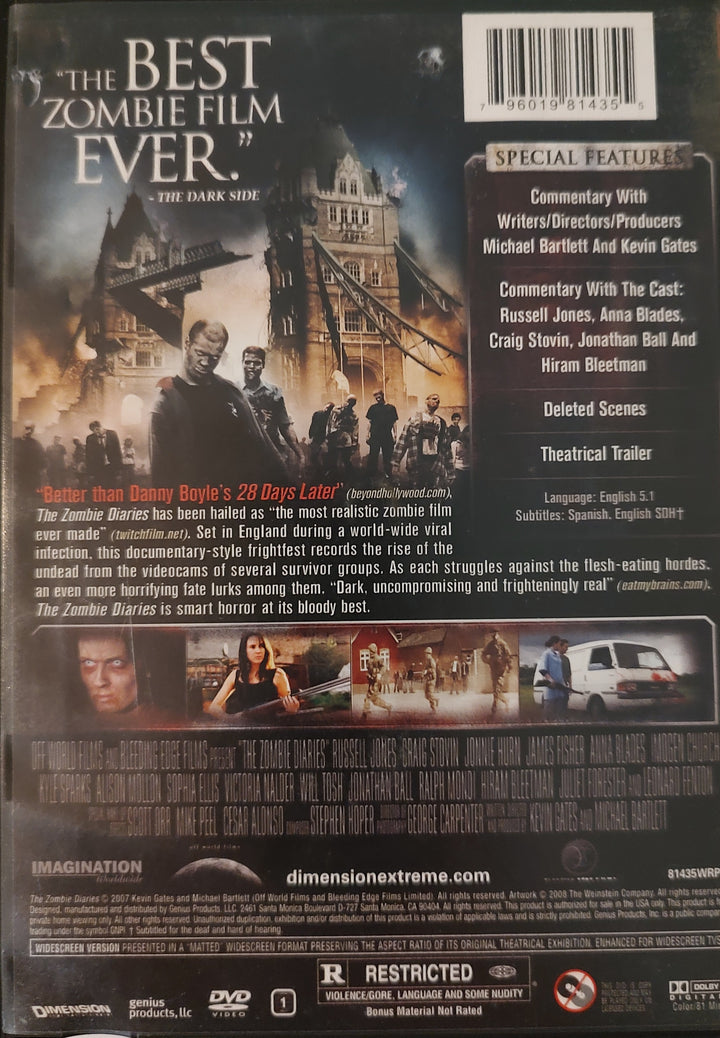 The Zombie Diaries (DVD, 2006) Back