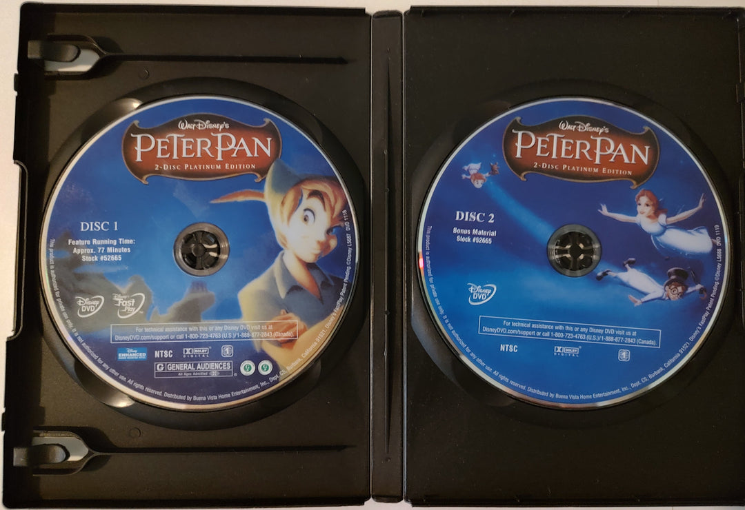 Peter Pan (DVD, 2007, Two-Disc Platinum Edition) Inside
