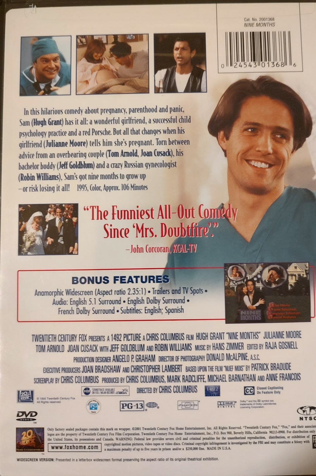 Nine Months (DVD, 2001) New Back