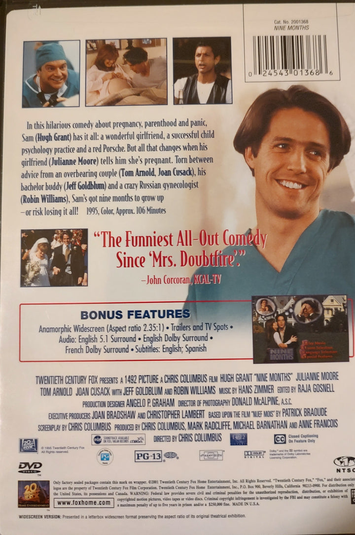 Nine Months (DVD, 2001) New Back