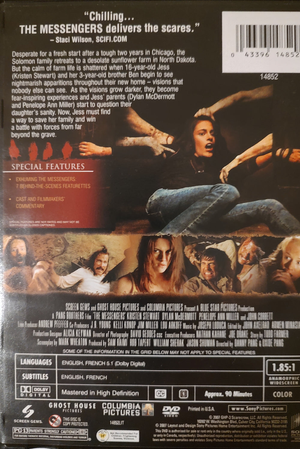 The Messengers DVD (2007) Back