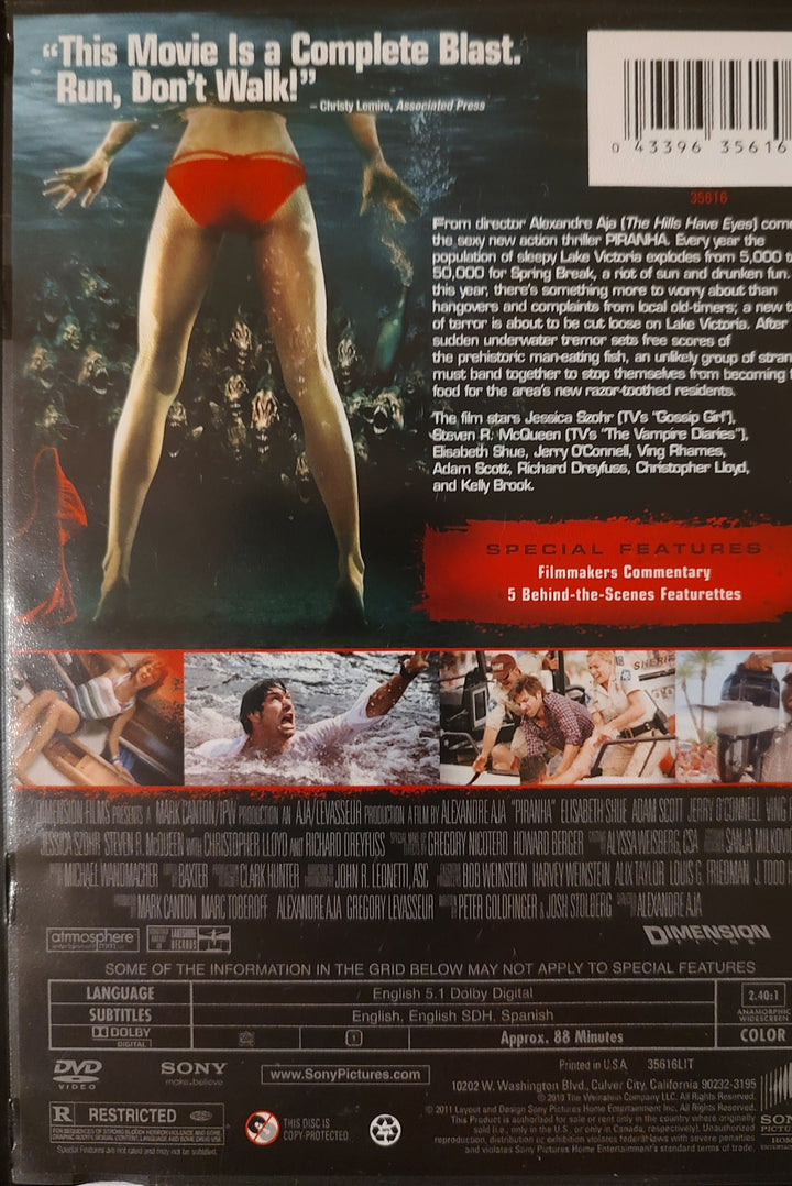 Piranha DVD (2011) Back