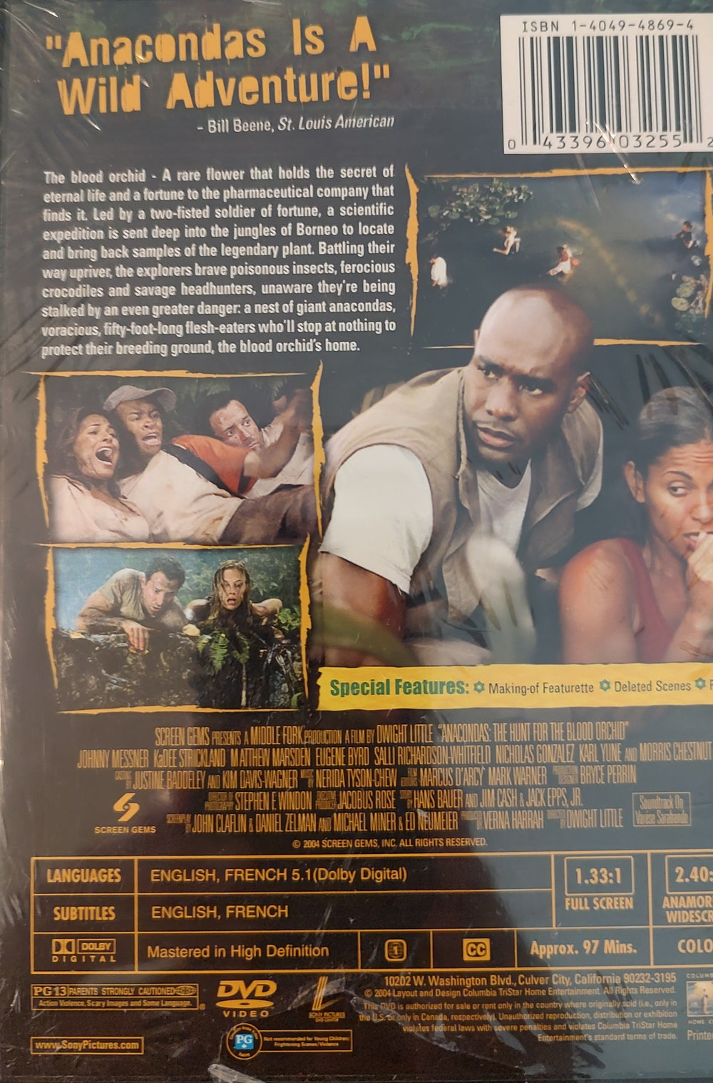 Anacondas Hunt for the Blood Orchid DVD (2004) New Back