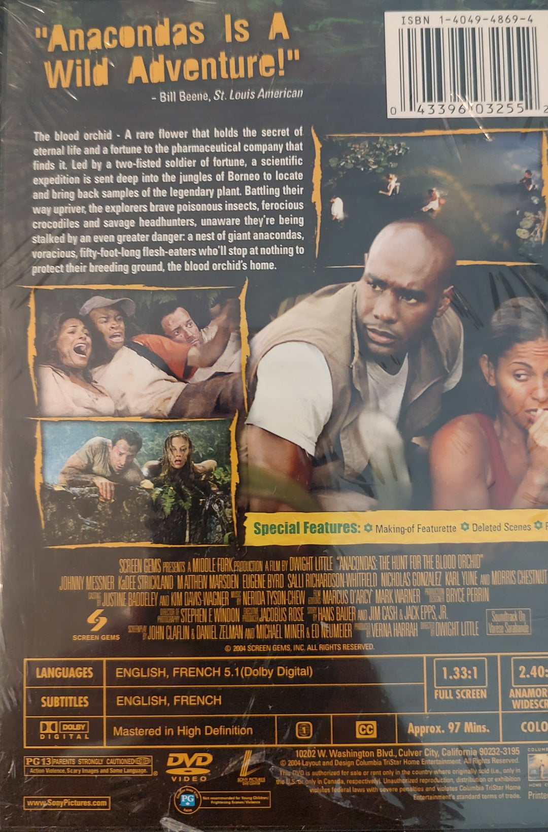 Anacondas Hunt for the Blood Orchid DVD (2004) New Back