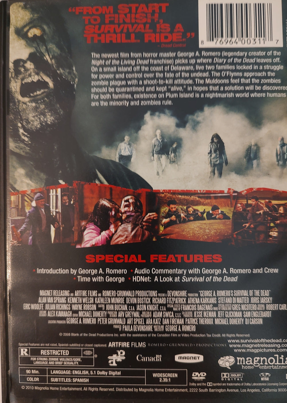 Survival of the Dead DVD (2010) Back