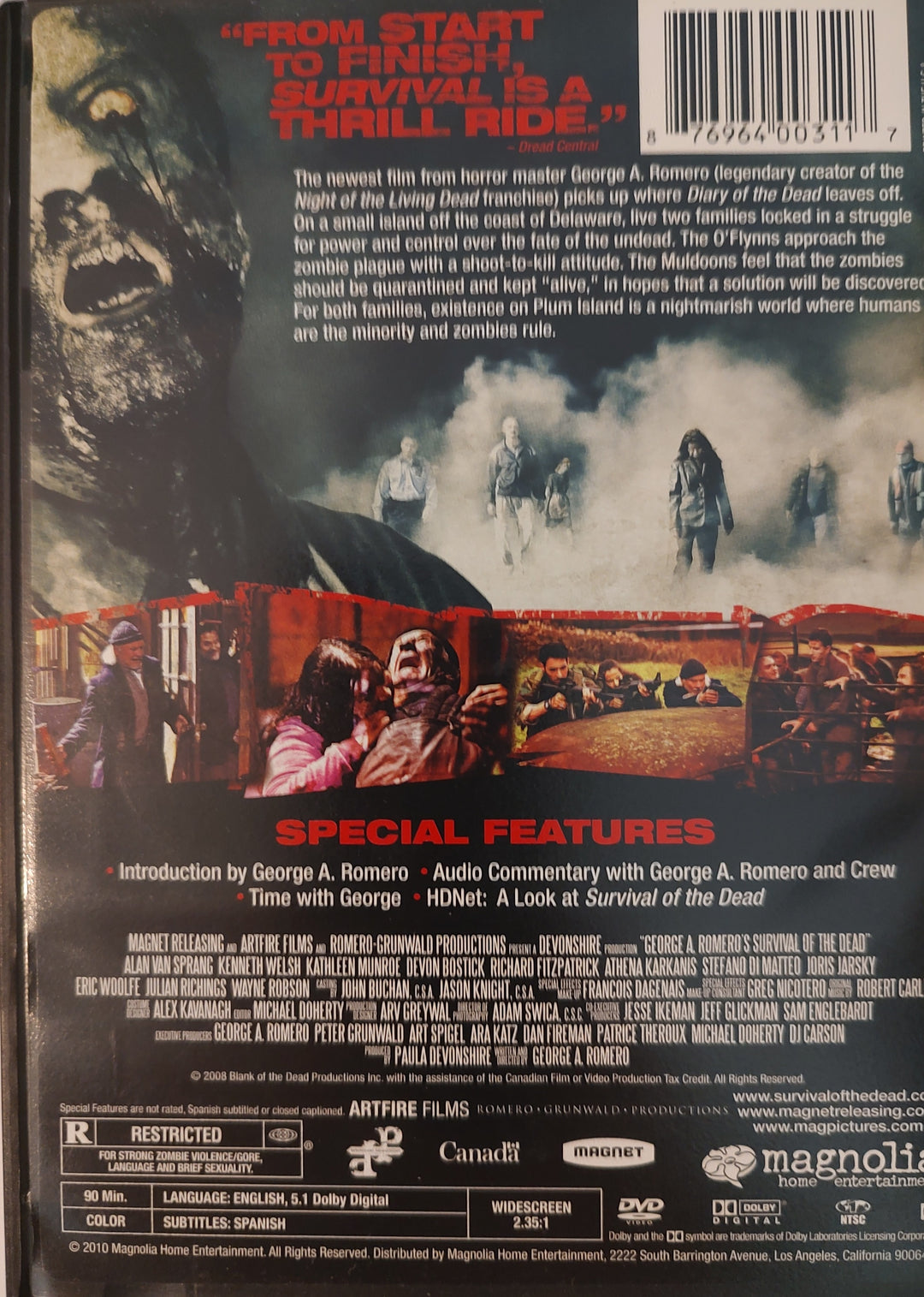 Survival of the Dead DVD (2010) Back