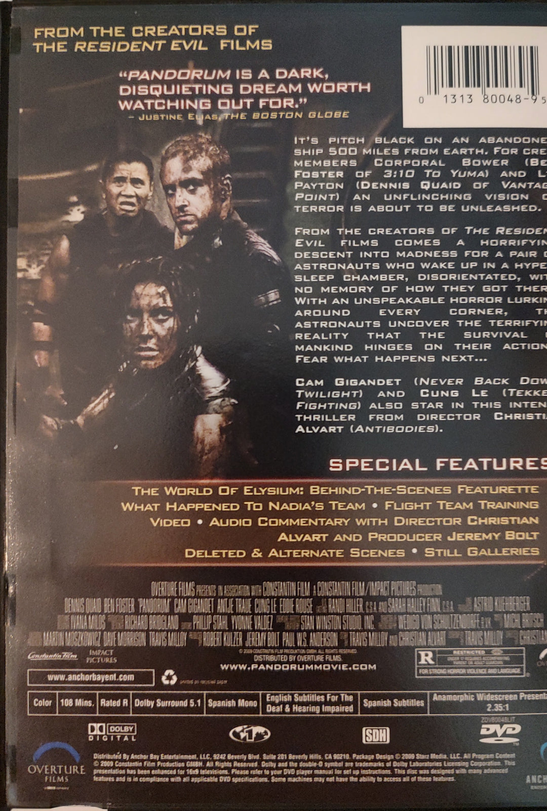 Pandorum DVD (2009) Back