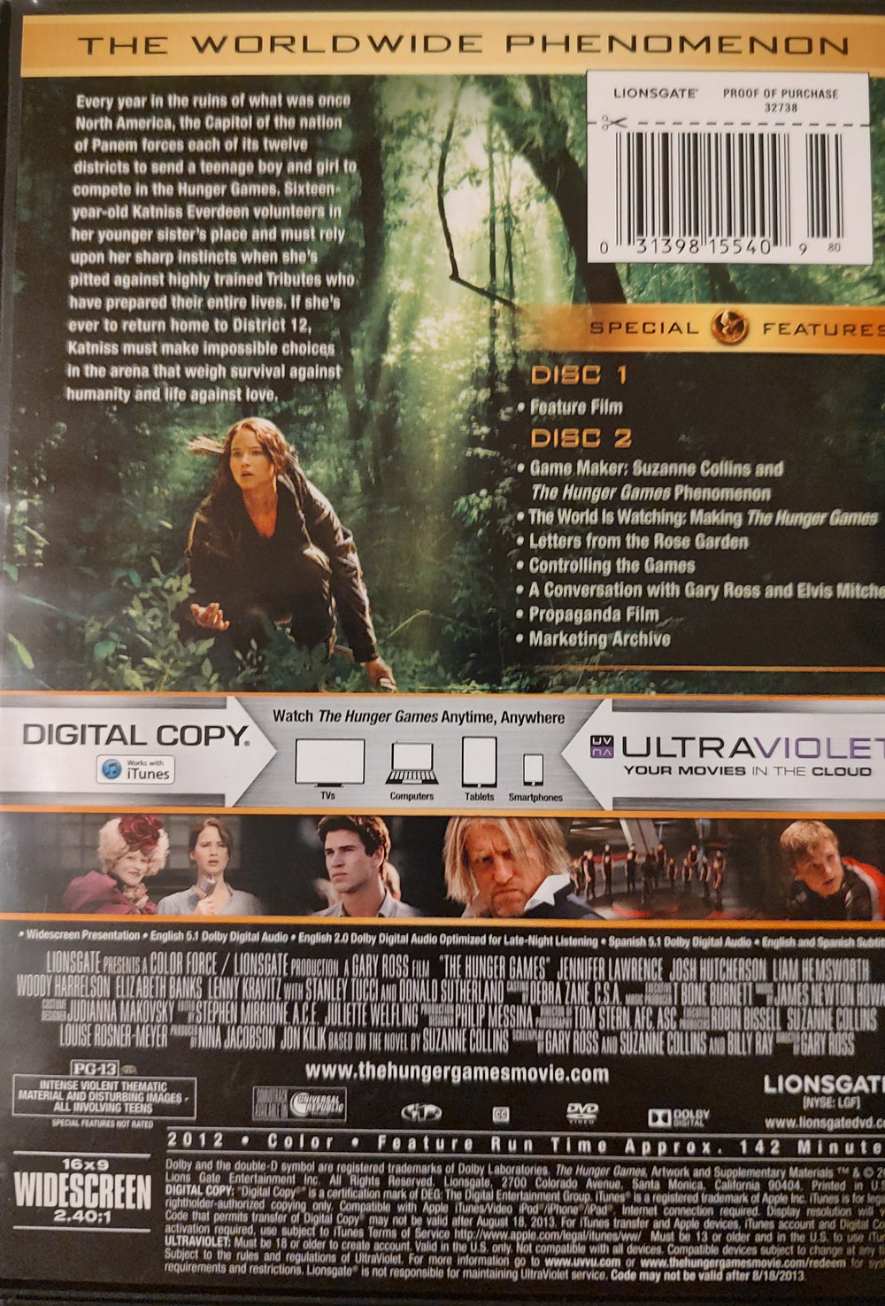 The Hunger Games DVD Back