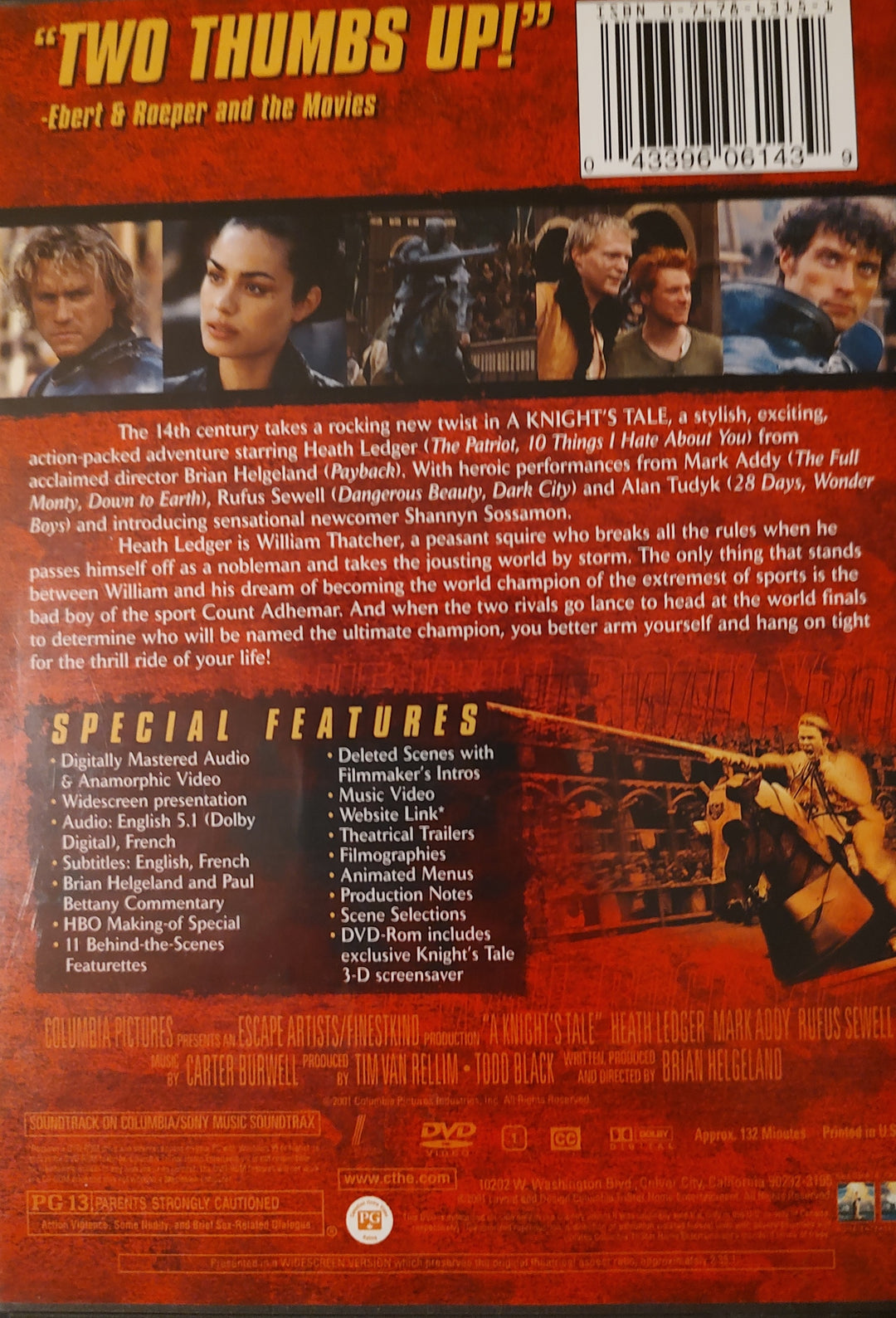 A Knight’s Tale DVD Back