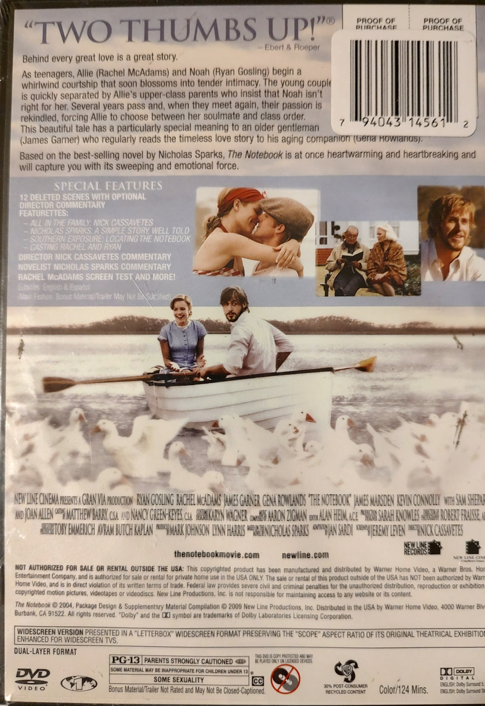 The Notebook (DVD) New Back