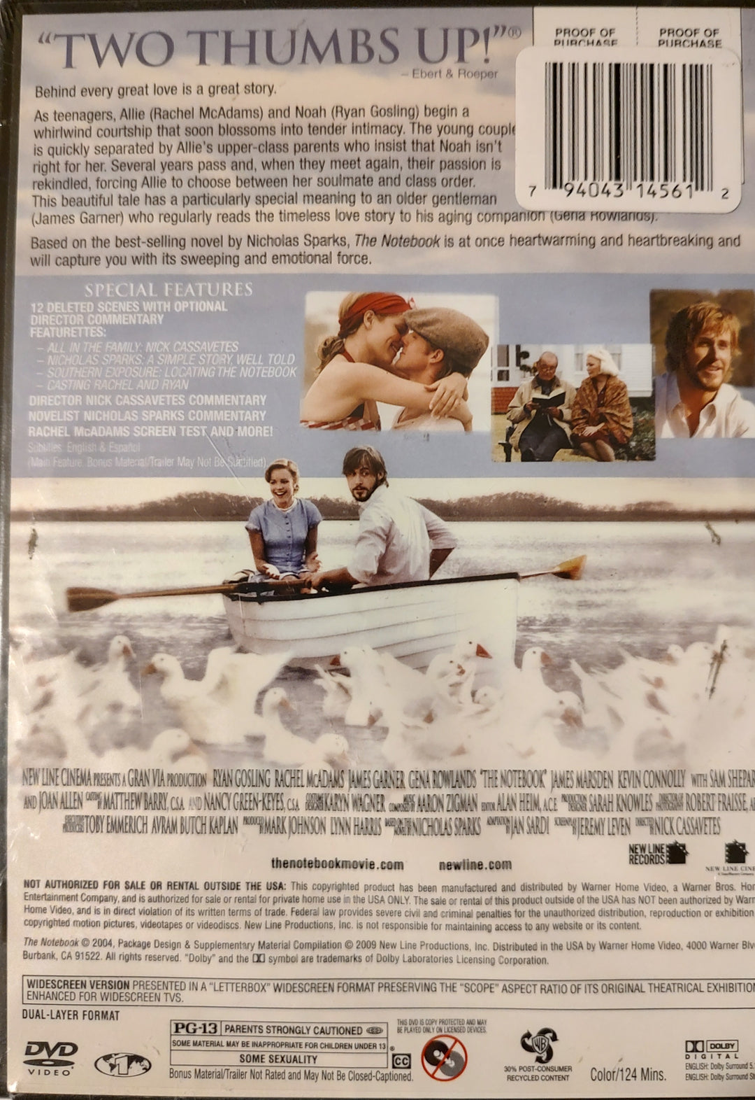 The Notebook (DVD) New Back