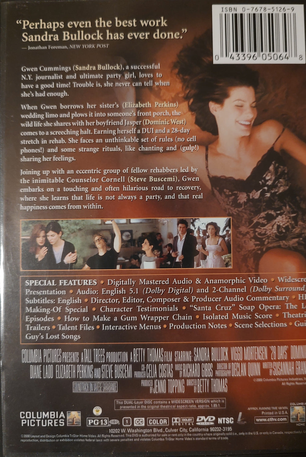 28 Days DVD Back