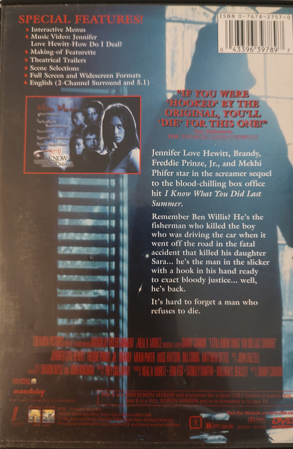 I Still Know What You Did Last Summer DVD Back