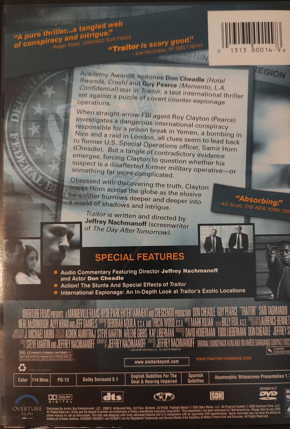Traitor DVD Back