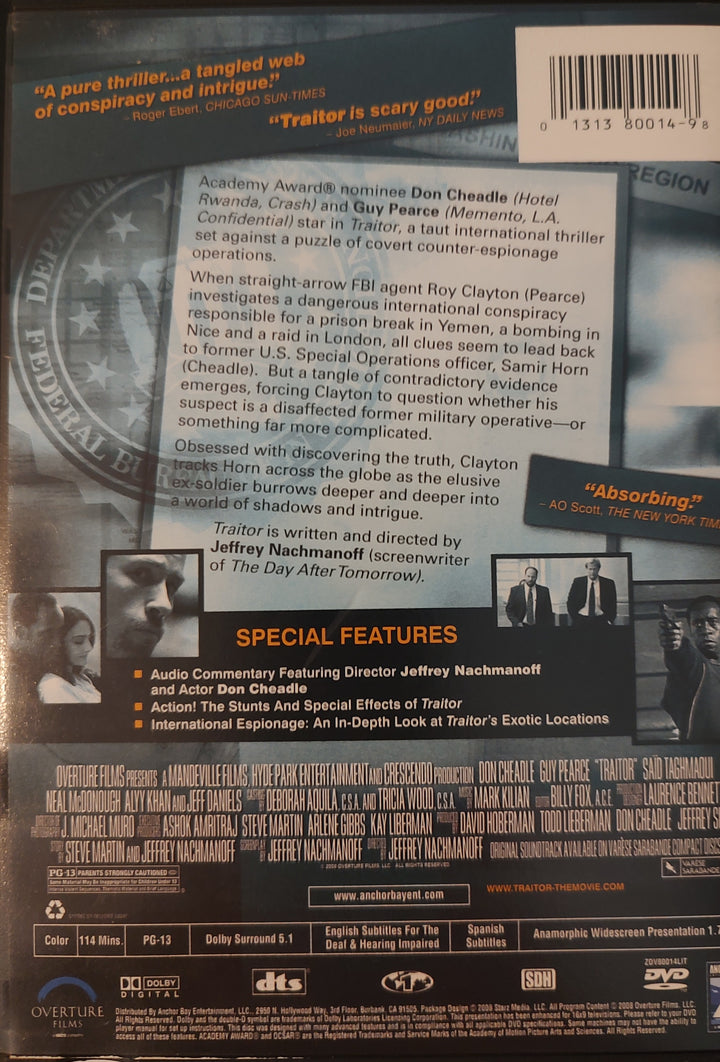 Traitor DVD Back