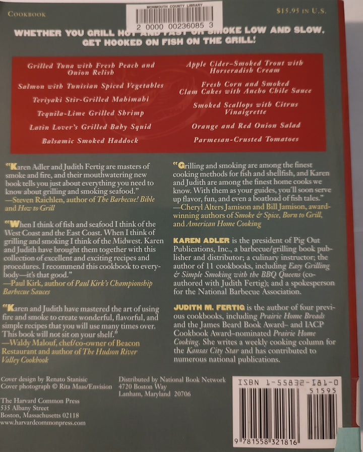 Fish and Shellfish Grilled and Smoked Cookbook Recipe Book Back
