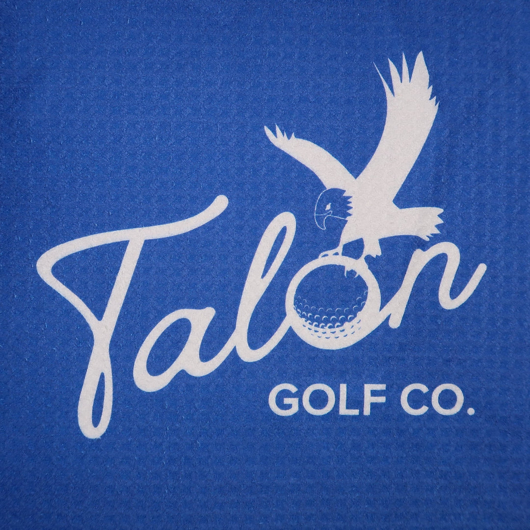 Talon Utility Golf Towels Blue Logo.