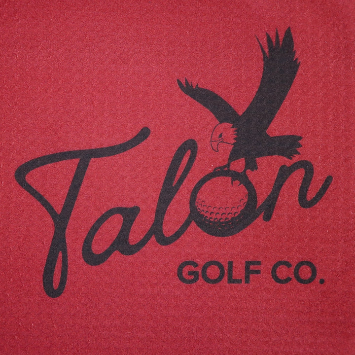 Talon Utility Golf Towels Red Logo.