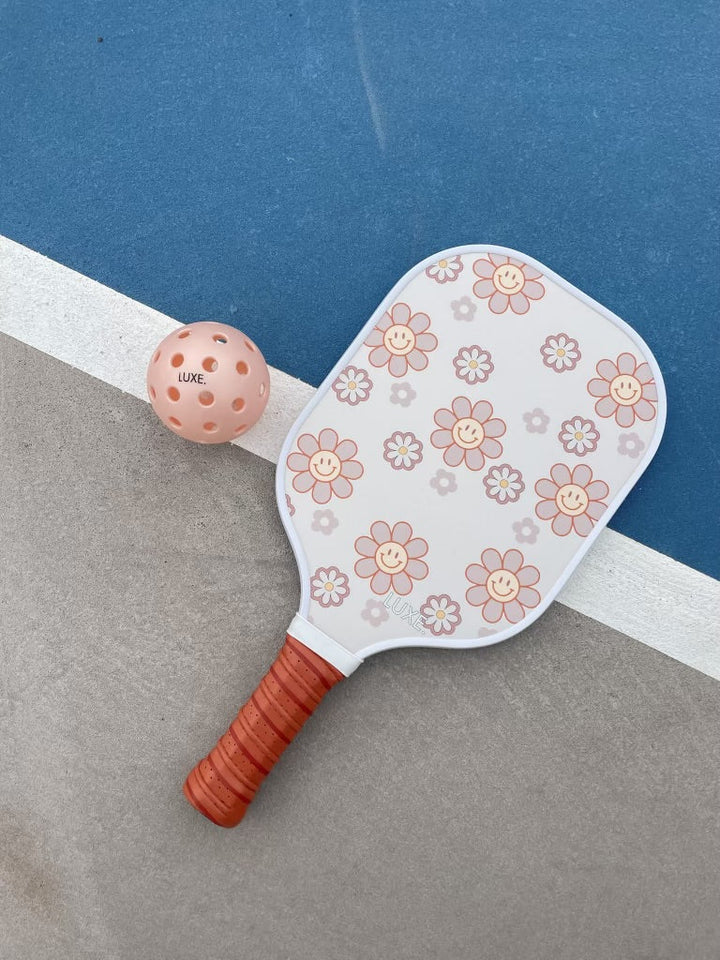 Smiley Flower Pickleball Paddle
