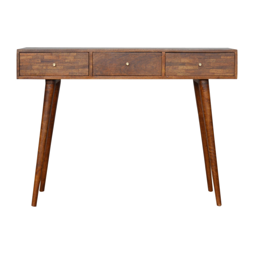 3 Drawer Assorted Chestnut Console