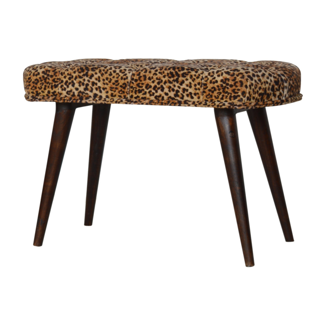 Leopard Print Deep Button Bench Photo 3