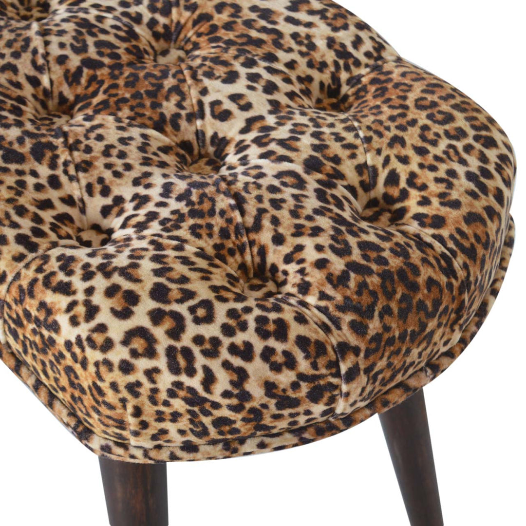 Leopard Print Deep Button Bench Photo 4