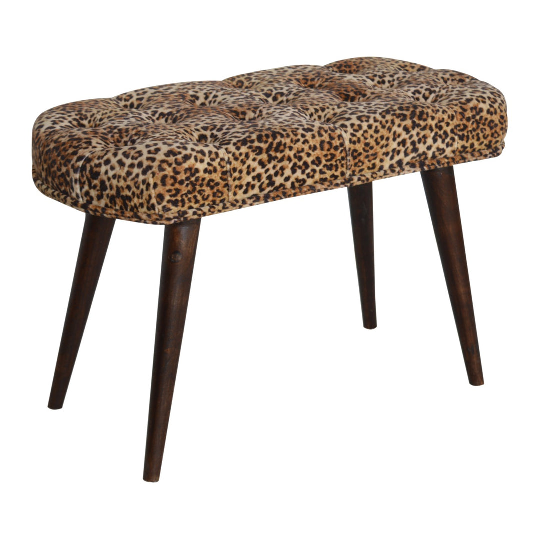 Leopard Print Deep Button Bench Photo 5