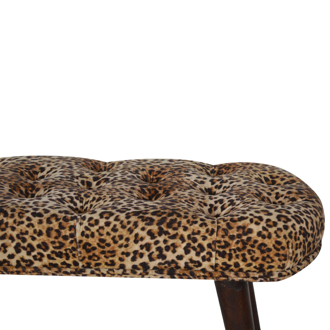 Leopard Print Deep Button Bench Photo 6