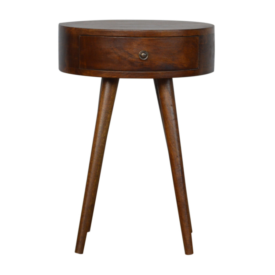 Nordic Chestnut Circular Nightstand